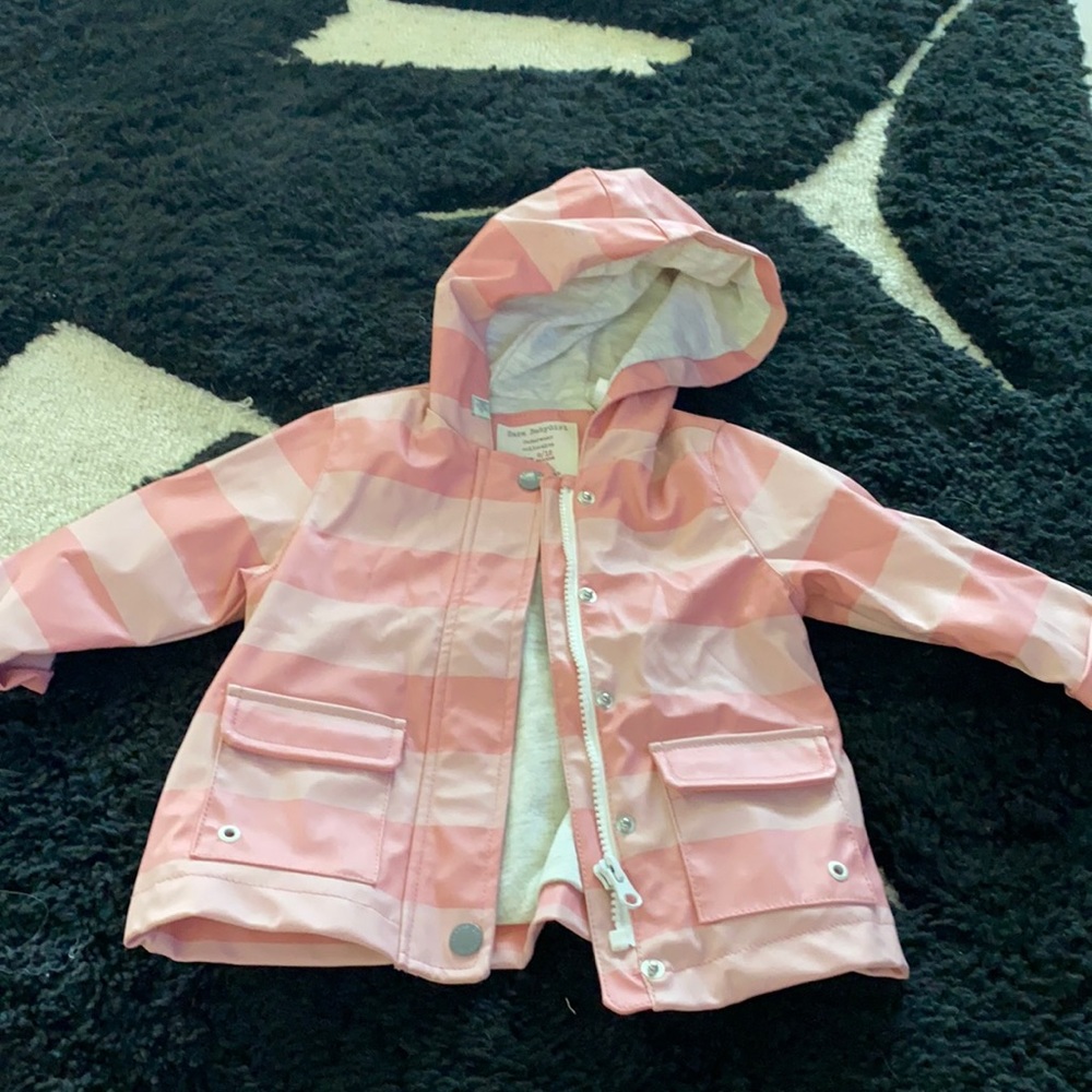 Zara pink striped rain coat